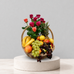 Canasta frutas y flores